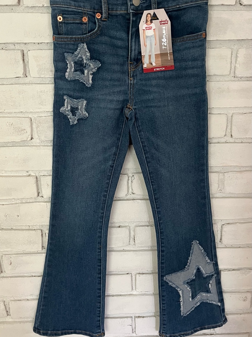 NWT LEVI’s 726 Star Patch Flare girls jeans size 8yrs old